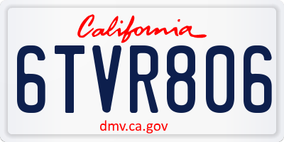 CA license plate 6TVR806