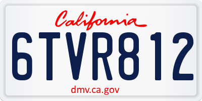 CA license plate 6TVR812