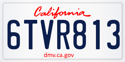 CA license plate 6TVR813