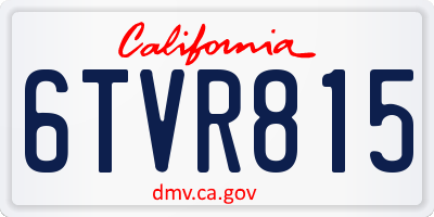 CA license plate 6TVR815