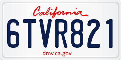 CA license plate 6TVR821