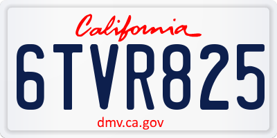 CA license plate 6TVR825