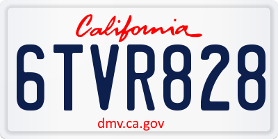 CA license plate 6TVR828