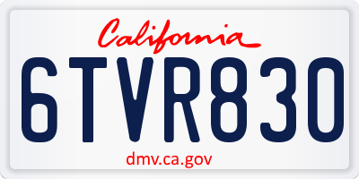 CA license plate 6TVR830