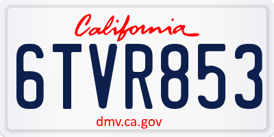 CA license plate 6TVR853