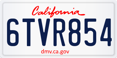 CA license plate 6TVR854