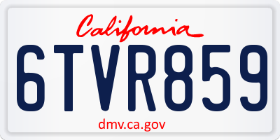 CA license plate 6TVR859