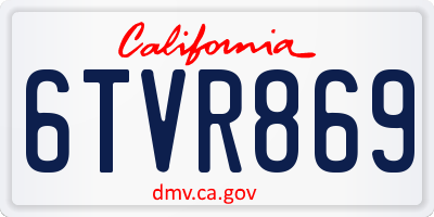 CA license plate 6TVR869