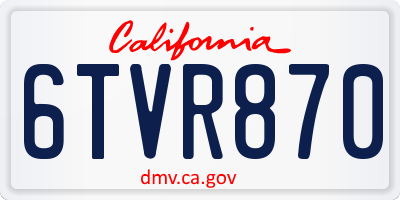 CA license plate 6TVR870