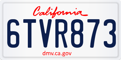 CA license plate 6TVR873