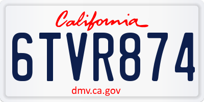 CA license plate 6TVR874