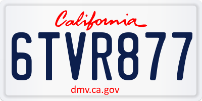 CA license plate 6TVR877