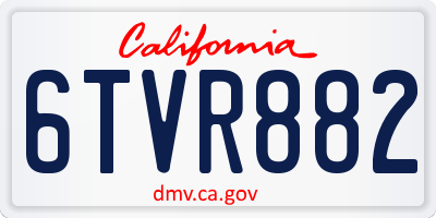CA license plate 6TVR882