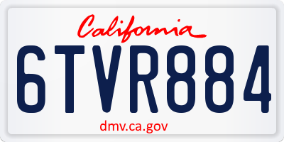 CA license plate 6TVR884