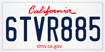 CA license plate 6TVR885