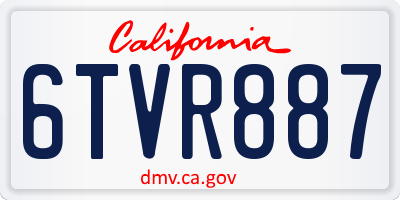 CA license plate 6TVR887