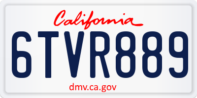 CA license plate 6TVR889