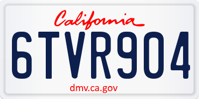 CA license plate 6TVR904
