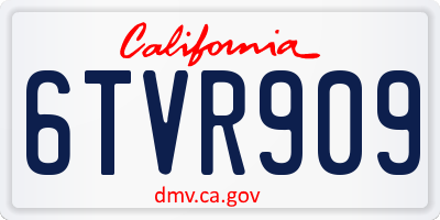 CA license plate 6TVR909