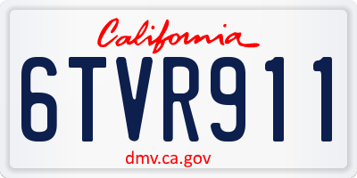 CA license plate 6TVR911