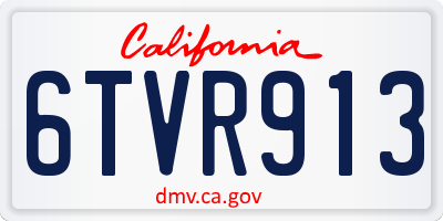 CA license plate 6TVR913