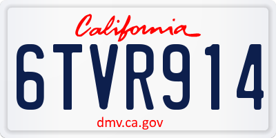 CA license plate 6TVR914