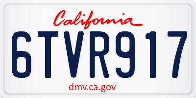 CA license plate 6TVR917