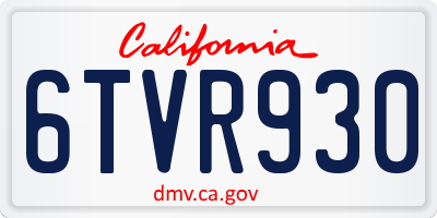 CA license plate 6TVR930
