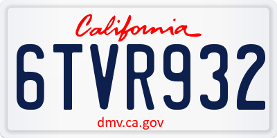 CA license plate 6TVR932