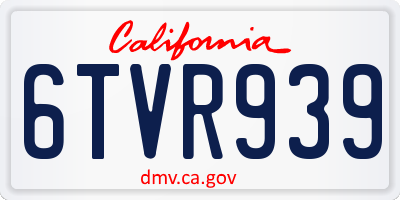 CA license plate 6TVR939