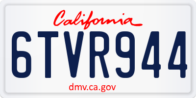 CA license plate 6TVR944