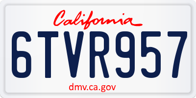 CA license plate 6TVR957