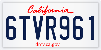 CA license plate 6TVR961