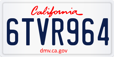 CA license plate 6TVR964