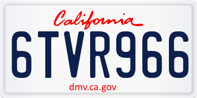 CA license plate 6TVR966