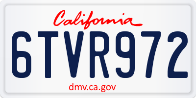 CA license plate 6TVR972