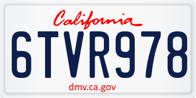 CA license plate 6TVR978