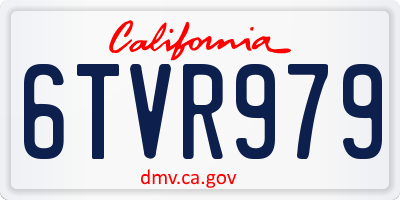 CA license plate 6TVR979