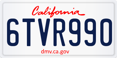 CA license plate 6TVR990