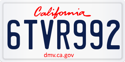 CA license plate 6TVR992