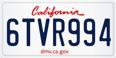CA license plate 6TVR994