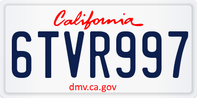 CA license plate 6TVR997