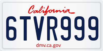 CA license plate 6TVR999