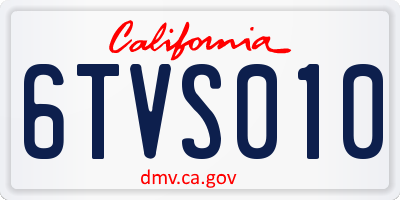 CA license plate 6TVS010