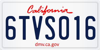 CA license plate 6TVS016