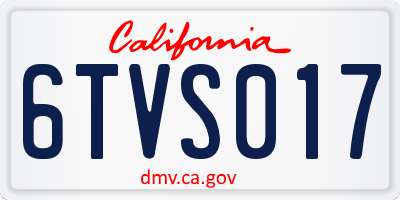 CA license plate 6TVS017