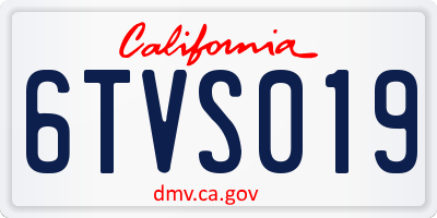 CA license plate 6TVS019