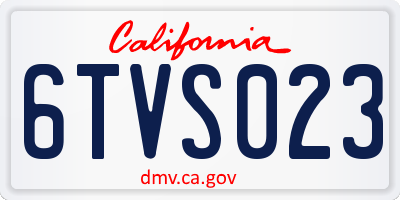 CA license plate 6TVS023