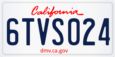 CA license plate 6TVS024