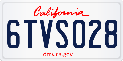 CA license plate 6TVS028